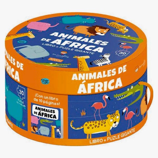 Animales De Africa Libro Mas Puzle Gigante