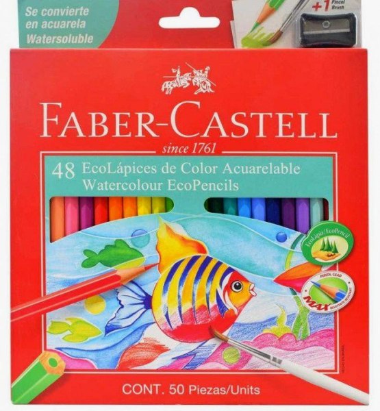 Faber Castell 48 Ecolapices De Color Acuarelable